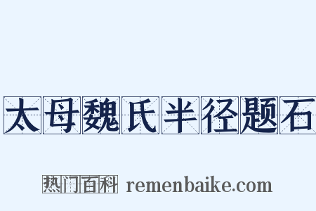 太母魏氏半径题石是什么意思的图片